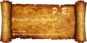 Porpáczi Rudolf névjegykártya