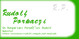 rudolf porpaczi business card